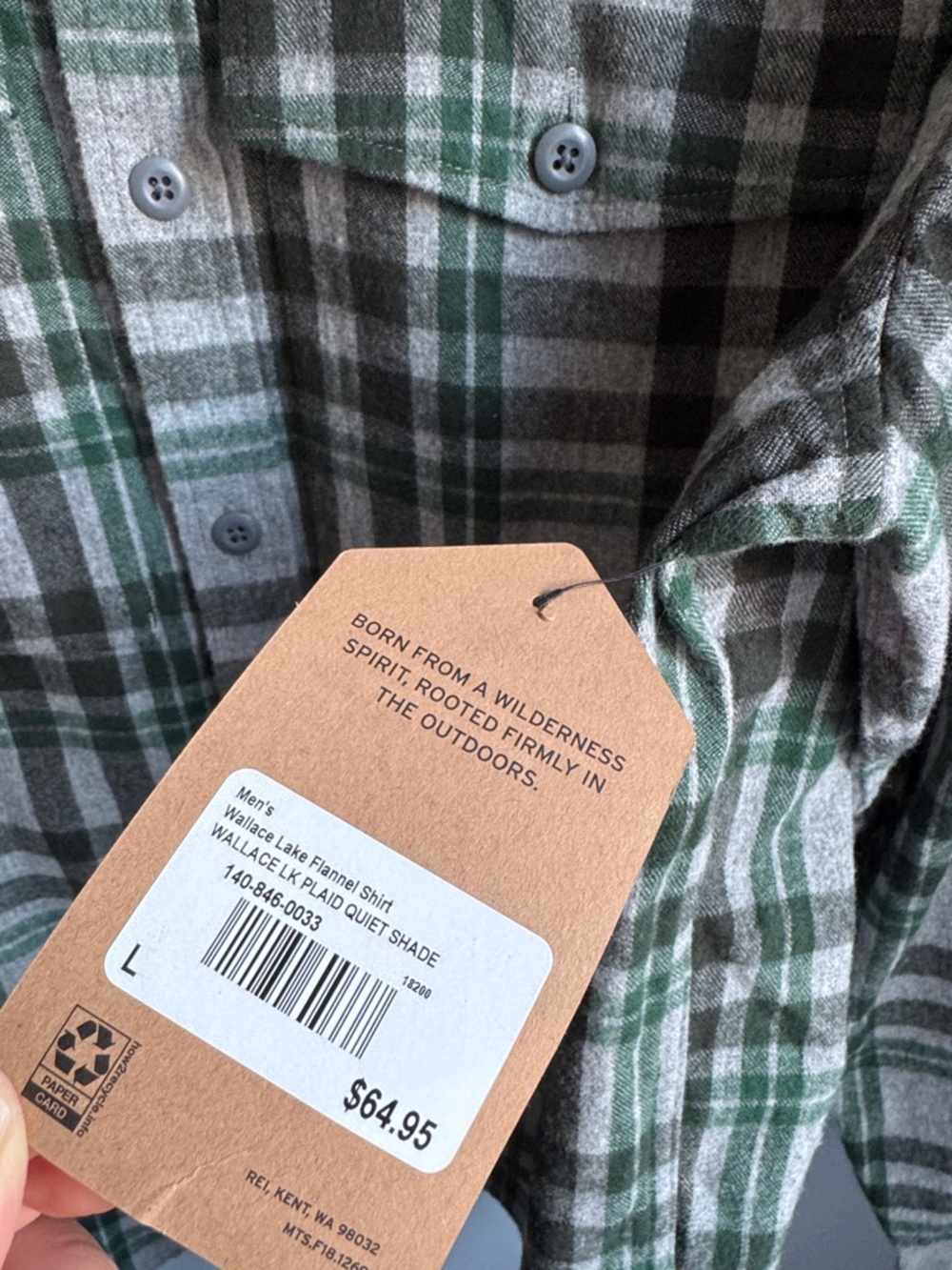 REI Co-Op Wallace Lake Flannel Shirt - Green Plaid